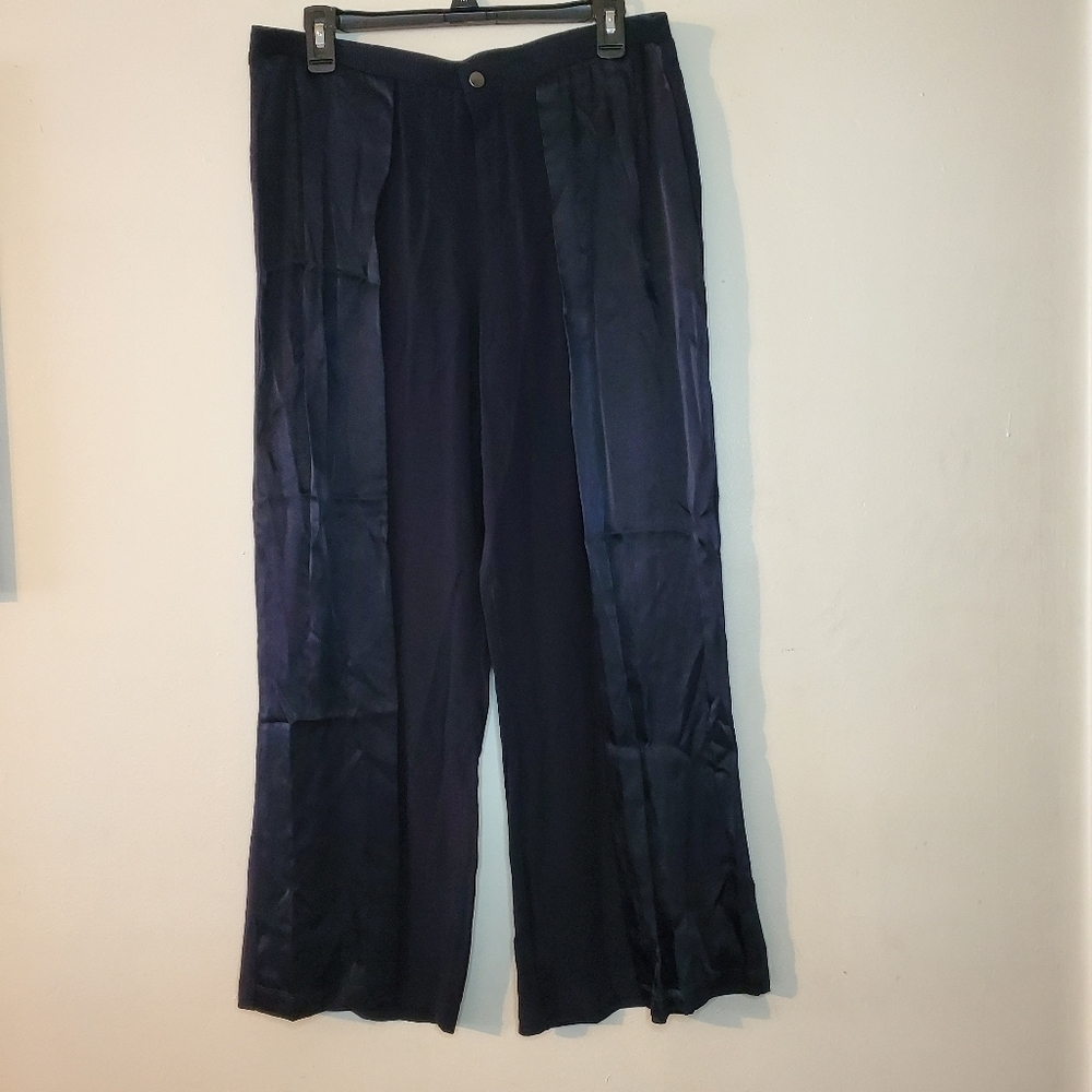 Soft Surroundings Multi-textured lightweight beachy boho wideleg pants size PM